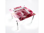 Стол обеденный квадратный с полкой Pink Roses