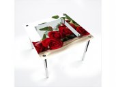 Стол обеденный квадратный с полкой Red Roses