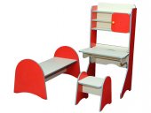 Стенка детская "Больница детская", с 3-х элементов: стол, табурет и кровать.