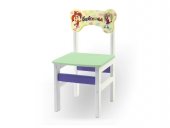 Детский стульчик “Woody” белый с картинкой Барбоскины (для девочки)