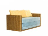 Раскладной плетеный диван Уго из натурального ротанга
