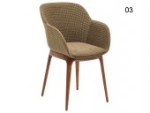 Кресло Shell-W Pad ножки буковые, сиденье с тканью